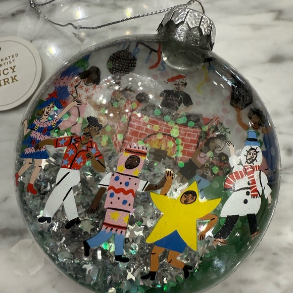 NWT Lucy Kirk Glass Colorful Rave DJ Christmas Ornament - Picture 2 of 6